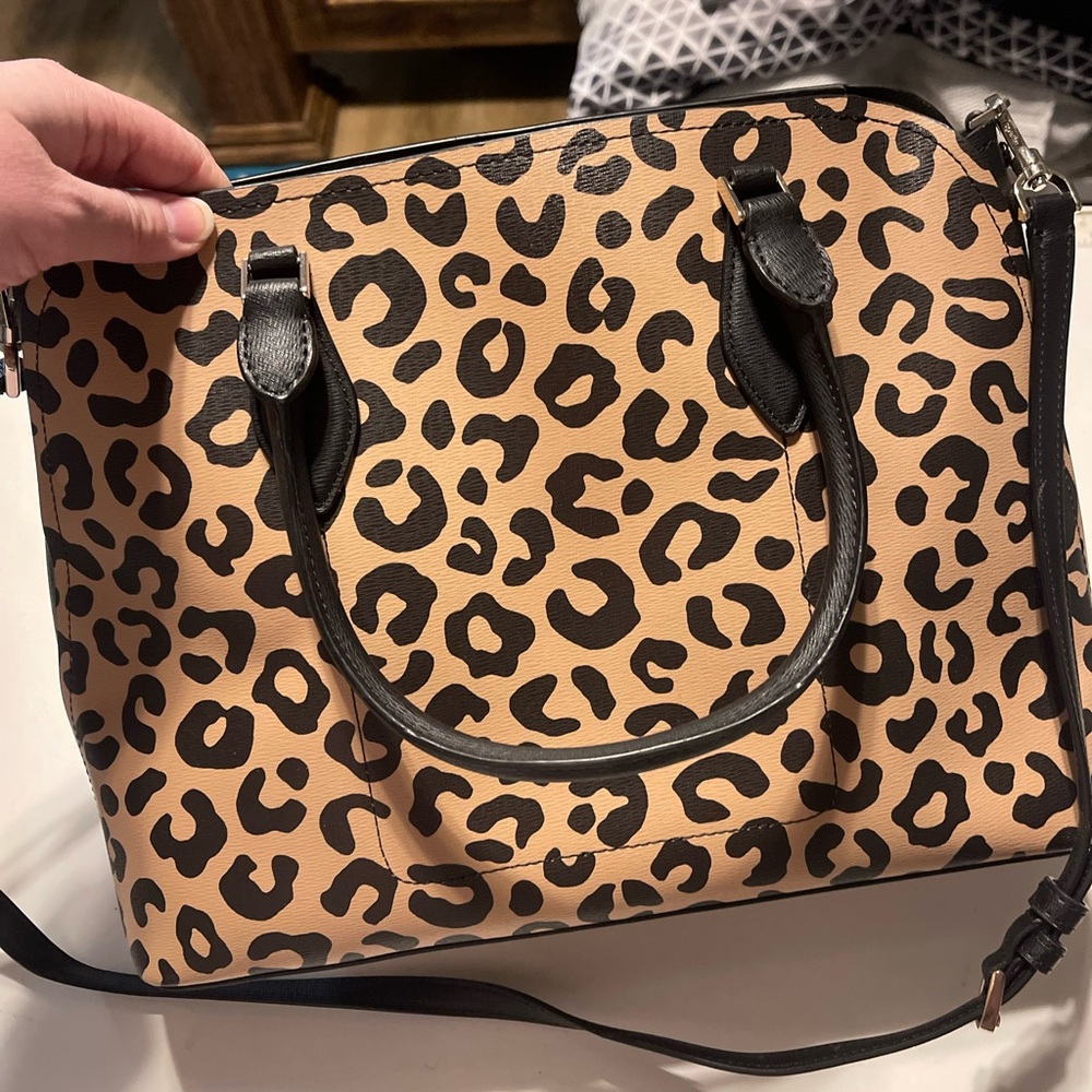 Kate Spade Leopard Print Darcy purse - Black and Tan - Picture 3 of 4